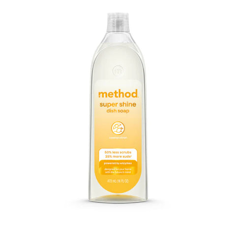 super shine liquid dish soap - coastal citron, 16 fl oz